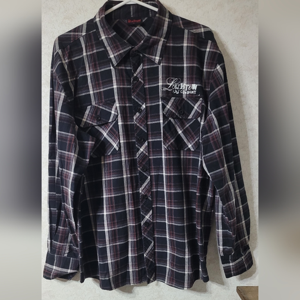 Men's Lowbrow Art Company button-up shirt with back graphic XL